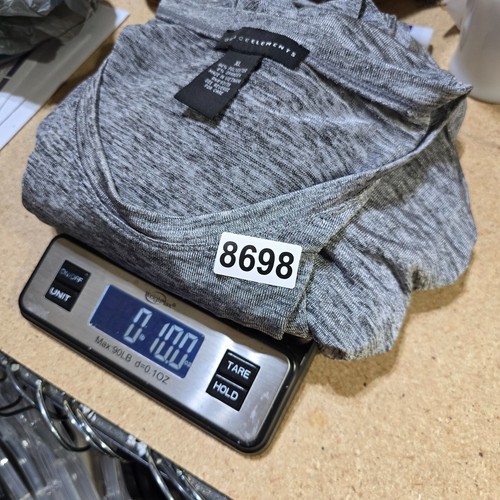 Top tunica donna grigio Grace Elements manica lunga scollo a scoop orlo fazzoletto XL - Foto 10 di 10