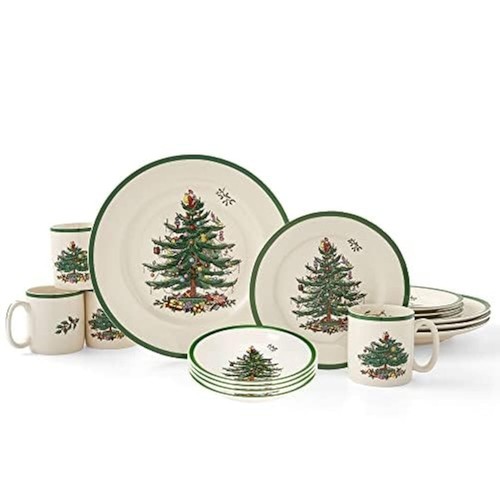 Spode Christmas Tree 16-Piece Dinnerware Set (Service for 4) - Festive Holida