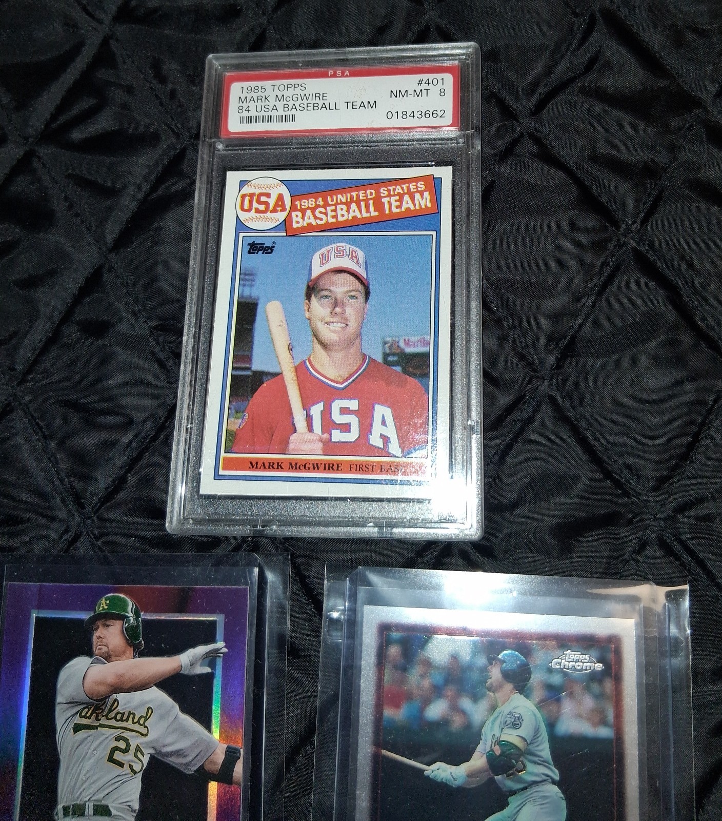 (3) 1985 Psa 8 MINT Rc Topps Mark Mcgwire USA ROOKIE + EX2000 view 2