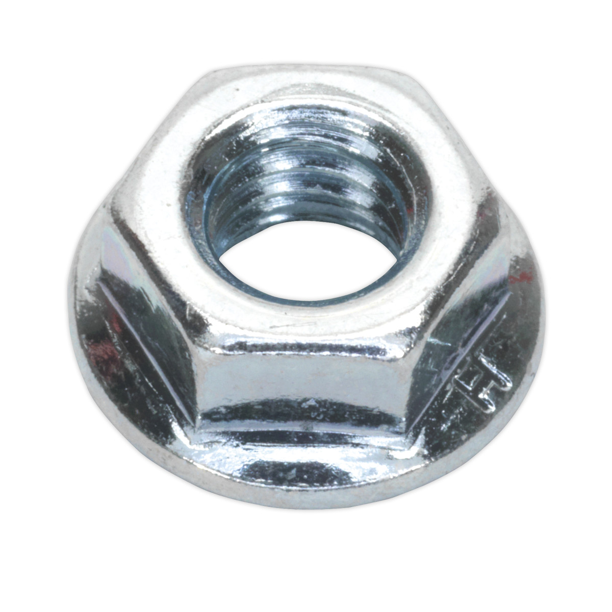 Flange Nut Serrated M6 Zinc Pack of 100