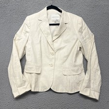 Banana Republic Blazer Womens 14 Cream Flax Minimalist Career Wear Contemporary