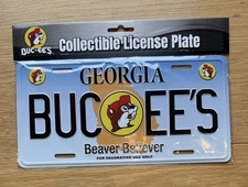 Buc-ee’s Georgia Collectible License Plate Tag- Decorative -Brand New- Full Size
