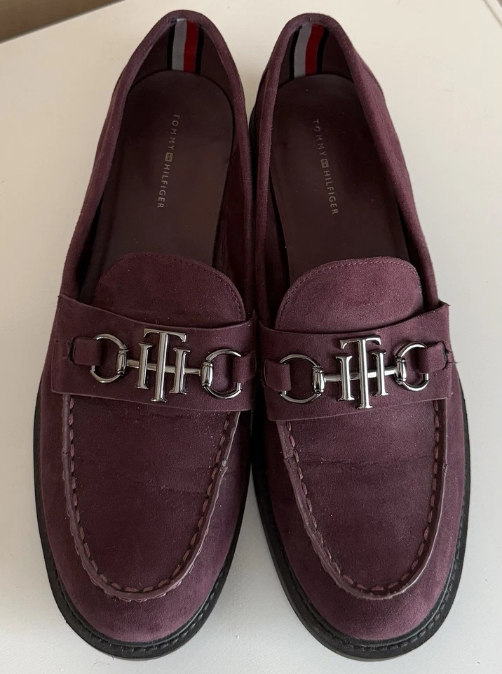 MOCASINES TOMMY HILFIGER MUJER TALLA 10M GAMUZA MORADA Foto 2 de 4