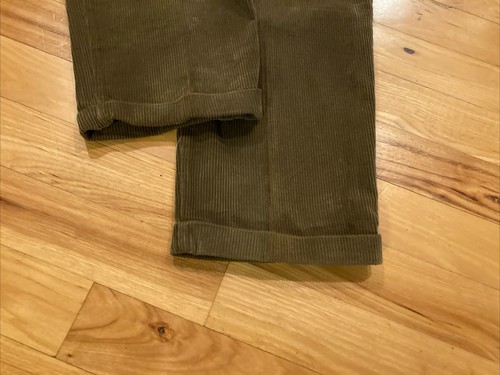 Tommy Hilfiger Pants Brown Corduroy Relaxed Pleated Cuffed Men TAG 34 Fits 33x34 - Picture 12 of 12