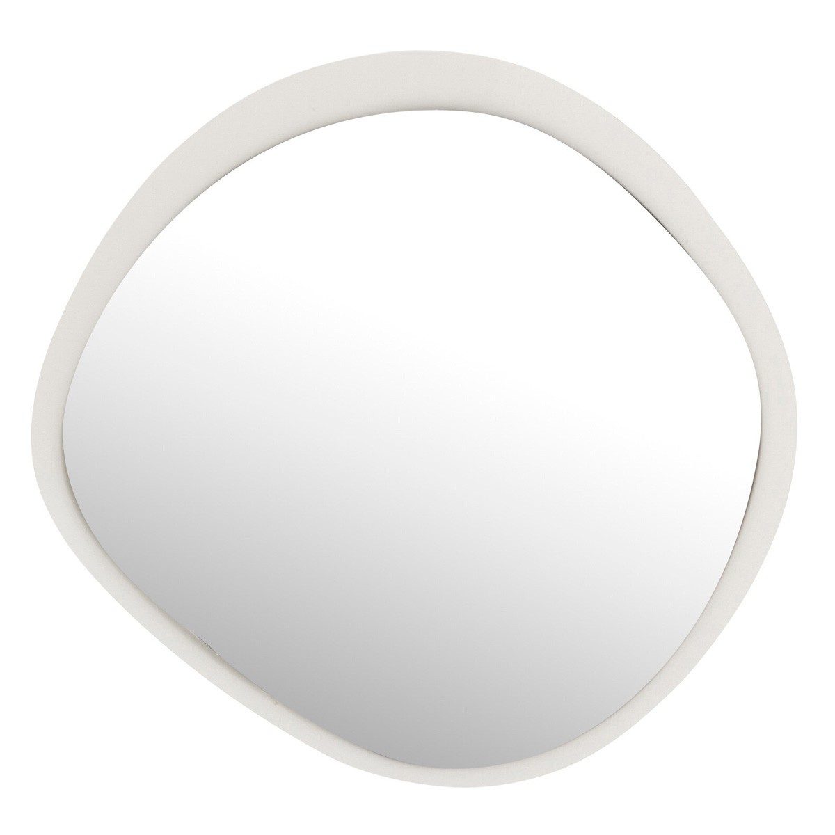 Miroir mural en métal Lorenzo 60cm blanc idéal pour l'entrée et le salon