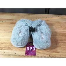 Abound Slip-On Women's 5-6 Blue Faux Fur Indoor Lightweight Soft Casual Slippers
