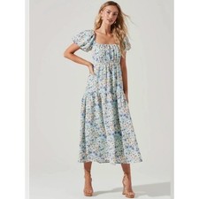 Astr Floral Puff Sleeve Dress
