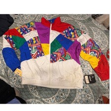 NWT 80s/90s Vintage Head Sportswear Colorblock Windbreaker Jacket XL Multi Color