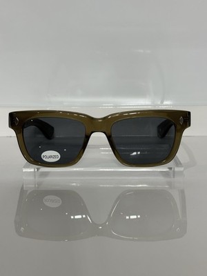 Garrett Leight Officine Generale Olio Chunky Brown Polarized Gray Sunglasses