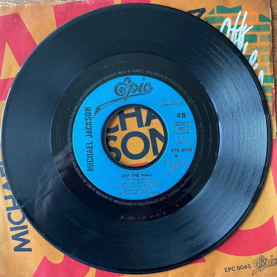MICHAEL JACKSON Off The Wall 1980 Epic France Jukebox 7" VG+ - Photo 4/4