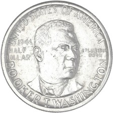 1946 S Booker T Washington Classic Commemorative Half Dollar AU See Pics K952
