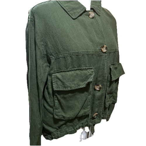 C&C California Jacket Women's  L Green Buttons Pockets Armycore Lightweight - Picture 5 of 5