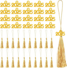 Quasten Anhänger 100 Stück Gold Abschlussfeier Deko 2025 Hut Schmuck Basteln