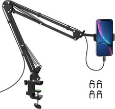 Phone Holder for Desk Phone Holder for Bed with Adjustable Clamp Clip Flexible