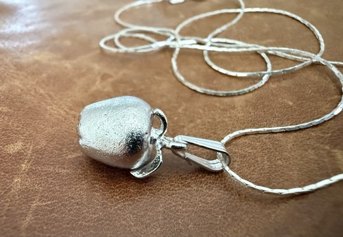 Vintage Solid 925 Sterling Silver 3D Apple Pendant Cobra Chain Necklace 19” In - Picture 8 of 18