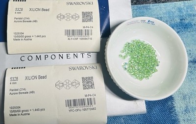 Swarovski Bi-cone Beads 5328 4mm Peridot AB 1440 pcs Sealed Pack  Austrian