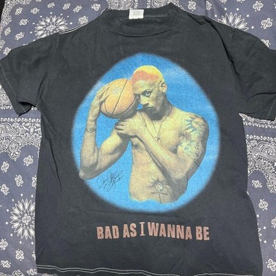 Vintage 1996 Dennis Rodman Bad As I Wanna Be T Shirt USA Single 