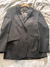 Jeff Banks STVDIO Men’s Black 2 Piece Suit Wool Rich Blend Jacket Trousers Used