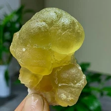 95G Natural transparent yellow spherical Fluorite Mineral Crystal sampleChina
