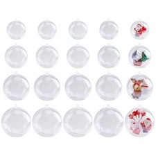 New Best 20 Pack Clear Plastic Fillable Ornament Ball for Christmas Holiday
