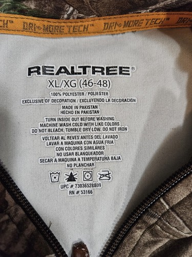 Realtree Xtra 1/4 Zip Camo Pullover Men's Size XL - Picture 3 of 8