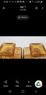 VINTAGE PESTIGE CARVED WOOD CHEST DECANTOR SET — photo 9