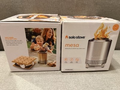 Mesa Solo Stove Tabletop Firepit in stainless steel color, Smokeless, Outdoor
