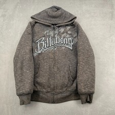 Vintage Y2K Billabong Hoodie Sz XL Spellout Logo Fleece Lined Full Zip Skate