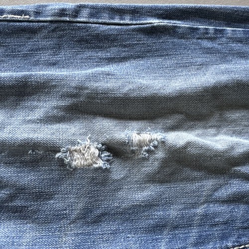 Jeans Rock & Roll Uomo 35x30 Blu Doppio Barilotto Relaxed Denim Cowboy Invecchiato - Foto 4 di 14