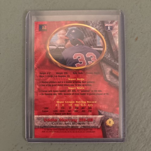 1994 Bowman's Best #2 Eddie Murray Refractor HOF Red - Picture 2 of 2