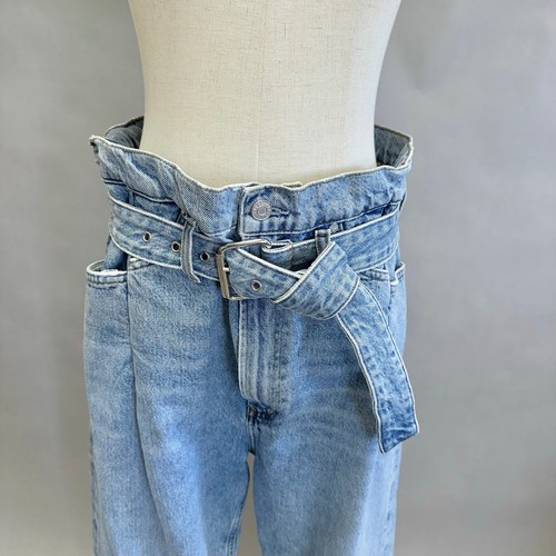 AGOLDE Reworked 90s Paperbag Jeans Straight Leg High Rise Belted Size 29 - Bild 4 von 18
