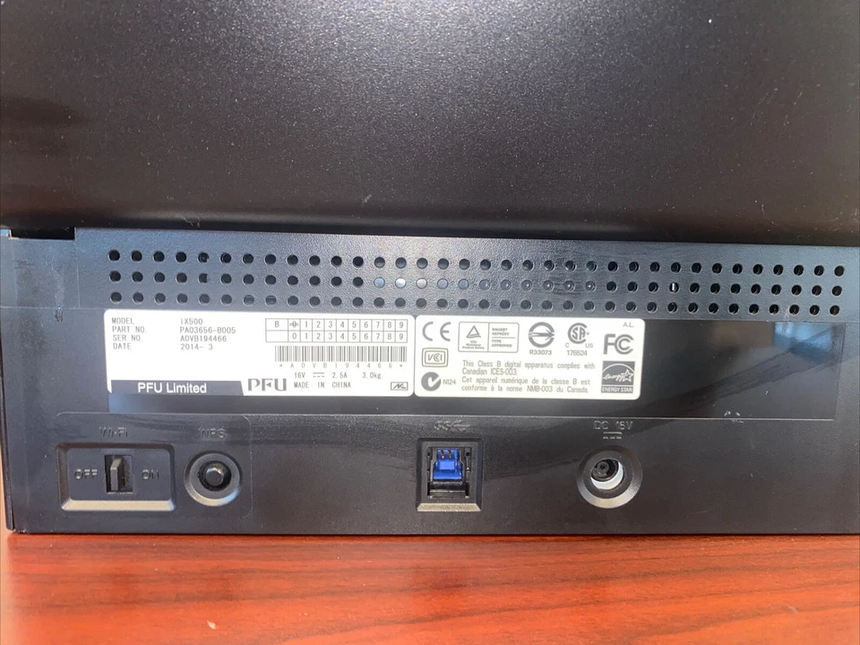 Fujitsu ScanSnap ix500 USB Color Document Scanner duplex WIFI w/ Adapter 600DPI - Image 3 of 4