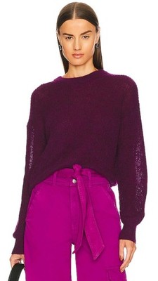Veronica Beard Melinda Rundhals Pullover lila M Baby Alpaka & Mohair 400£ sehr guter Zustand