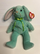 Ty Hippity The Green Bunny 1996 Plush Toy with Tags Beanie Baby