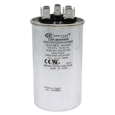 30/5 uF 30+5 MFD 370V/440V Dual Run Start Round AC Capacitor for Heat Pump