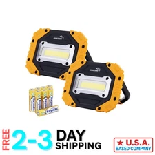 Adjustable Handheld LED Work Light, Emergency SOS & AA Battery Included - 2 Pack