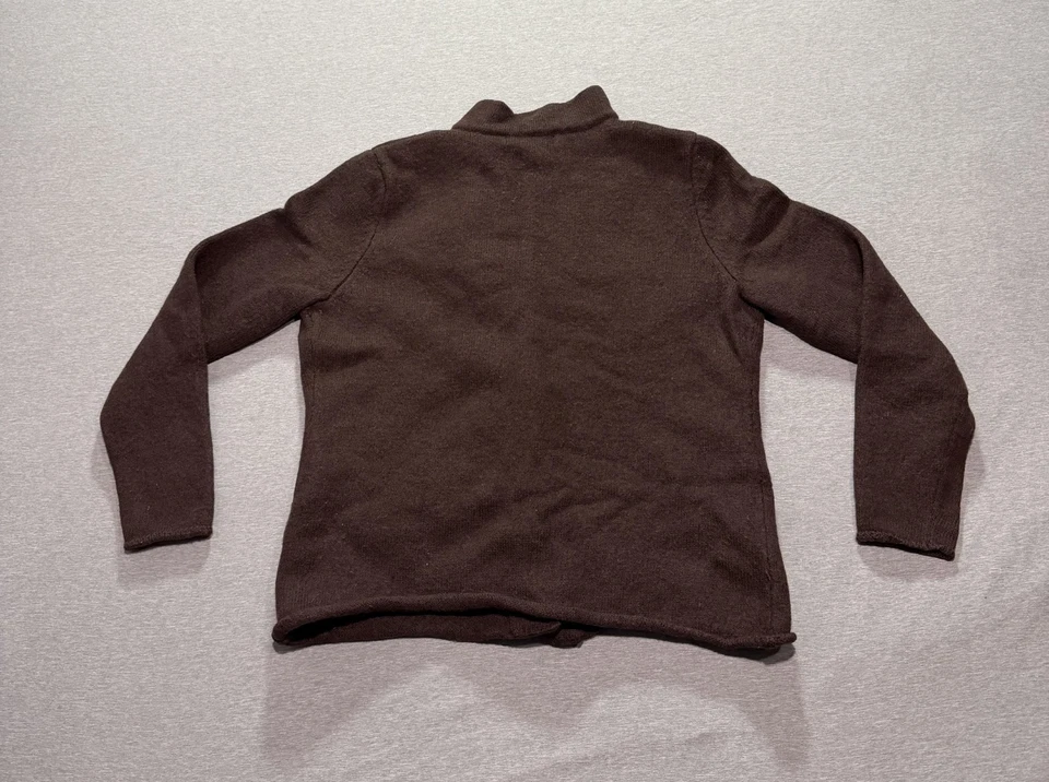 A Giannetti Wool Cardigan Women's L Old Money Feminine Lounge Minimalist Brown - Image 4 of 4