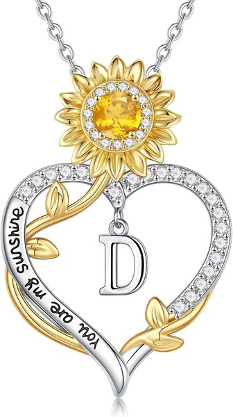 Sonnenblumen Halskette Damen Silber 18K WeißGold Zirkonia AnhäNger Schmuck-image