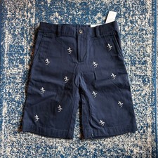 NWT Brooks Brother Lizard Embroidered Navy Bermuda Shorts Size Boys 10