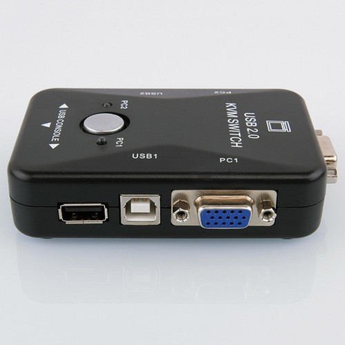 New Dual Port USB VGA KVM Switch Box Convertor For Mouse Keyboard Monitor Screen - Picture 5 of 7