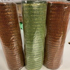 Holiday Lot 3 Rolls Decorative Mesh 10" W X 30 Ft perfect for Christmas Craft  