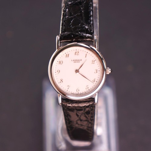 [Working, Excellent Condition] SEIKO LASSALE Platinum Plated Band, Battery Repla