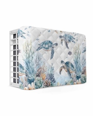 Sea Turtle Coastal Indoor Air Conditioner Covers, Summer Beach Coral Window A...