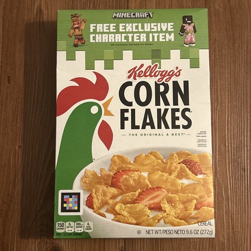 Kellogg's Minecraft Creeper Crunch Family Size Cereal Box For Collecting Only