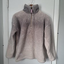 Simply Southern Ombre Sherpa 1/4 Zip Pullover Jacket Gray Women's Medium