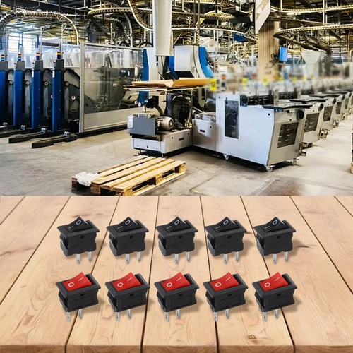 Set of 10 For Mini Rocker Switch 2 Pin ON OFF SPST 125V AC 6A 250V AC ...