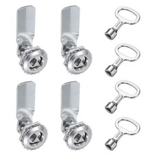 4Pcs Tubular Cam Lock Zinc Alloy Triangle Lock 2 1/16" Tongue Length Silver