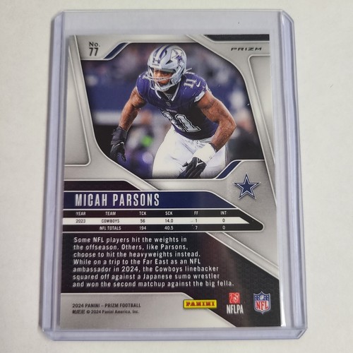 2024 Panini Prizm - Micah Parsons #77 Red White & Blue Prizm - Picture 2 of 2