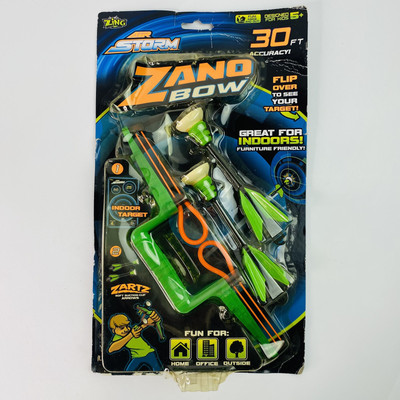 Zing Air Storm Zano Bow Toy Indoor Target Shooting Game - 30ft Range! Zarts! NEW