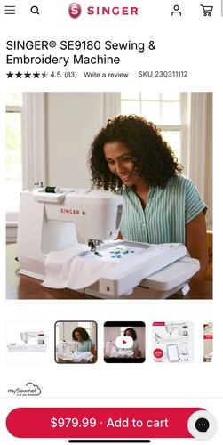 New SINGER SE9180 Sewing & Embroidery Machine - Picture 7 of 10